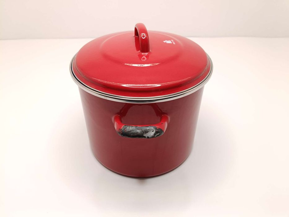 Garnek z pokrywką, BK Holland Indigo Pot, czerwony, 8,7 l (DEFEKT)