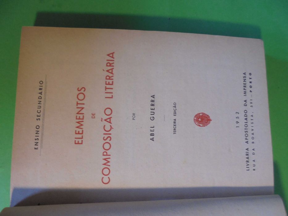 Guerra (Abel);Elementos de Composição Literária