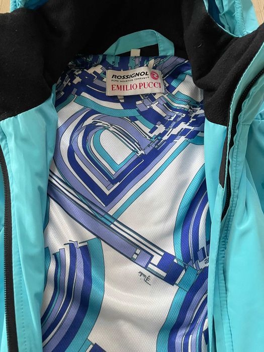 Kurtka Emilio Pucci x Rossignol błękitno-turkusowa luksus