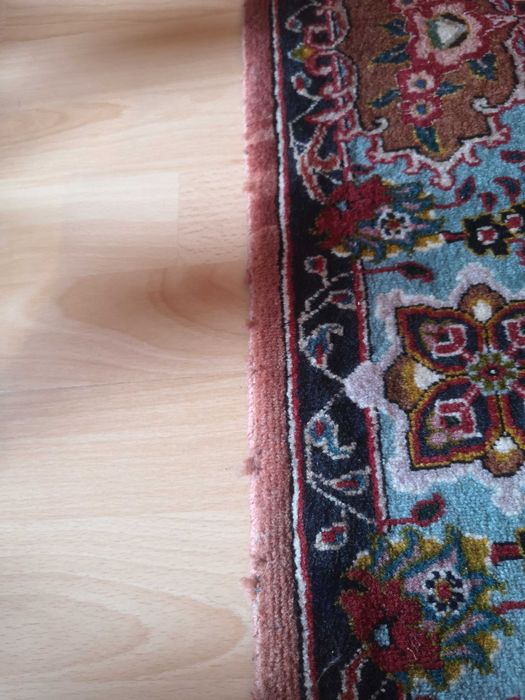 Tabriz dywan, wełna z jedwabiem, sygnowany, rozetowy, antyk