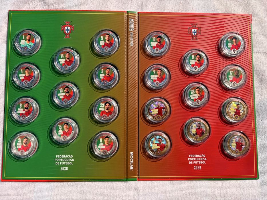Icoins collection FPF 2026 — coleção completa com as 5 moedas especiais douradas