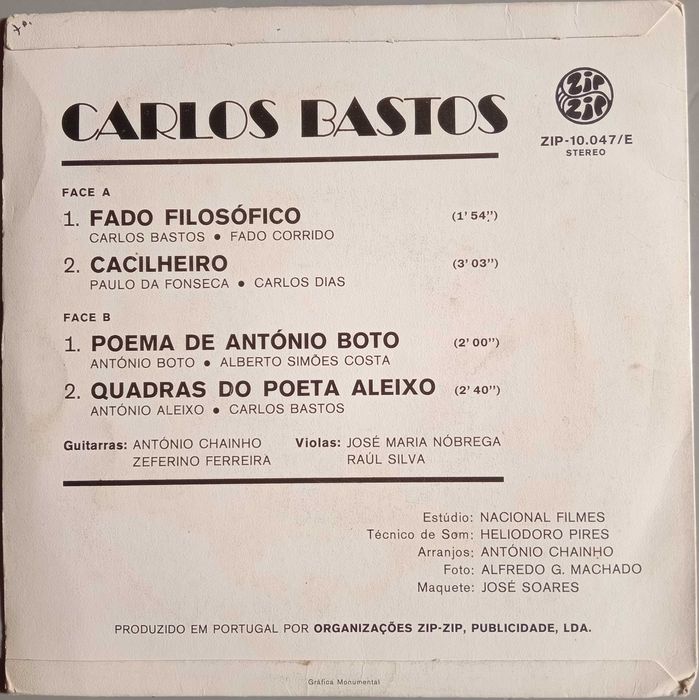 Carlos Bastos - - - - - Fado Filosófico - - - - - EP
