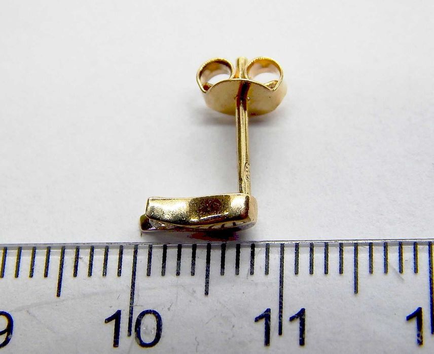 Złote kolczyki fantazyjne z cyrkonią sztyft białe złoto pr. 585 1,31 g