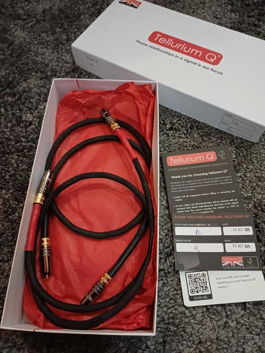Tellurium Q Black II RCA -1m- stan idealny- oryginalne opakowanie