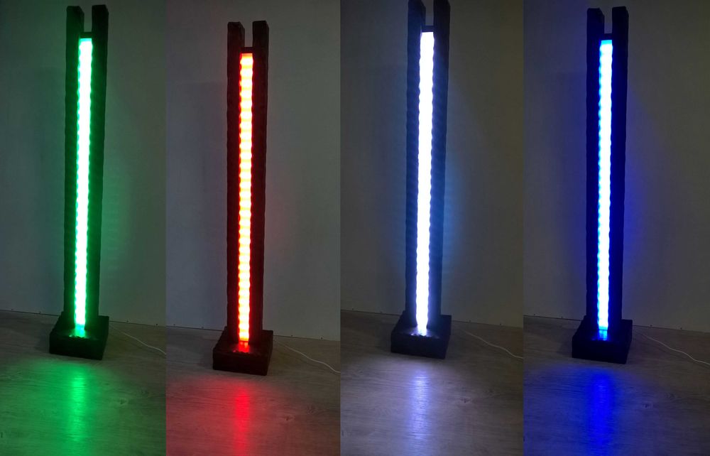 Lampa led rgb rustykalna stojąca na pilota