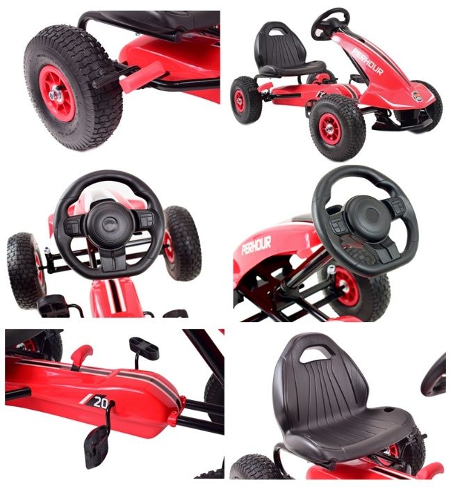 Najnowszy GOKART Na pedały, KOŁA POMPOWANE, hamulec G203