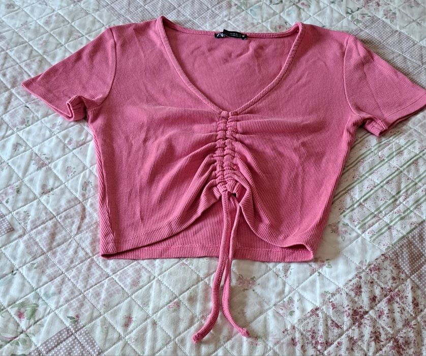 Top Zara M rosa novo