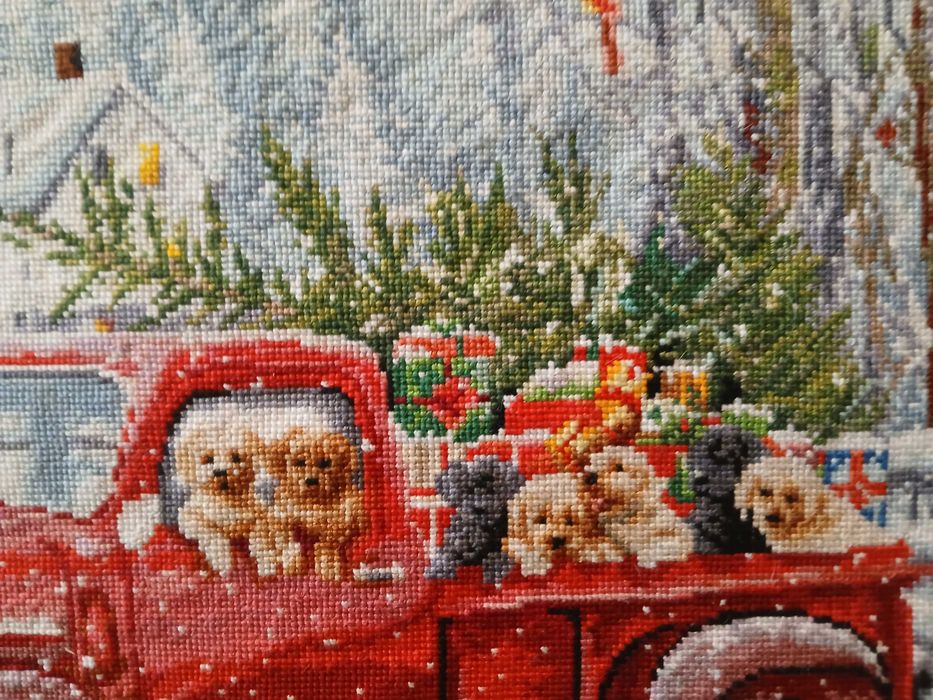 Вишита картина хрестиком "Різдвяна доставка"