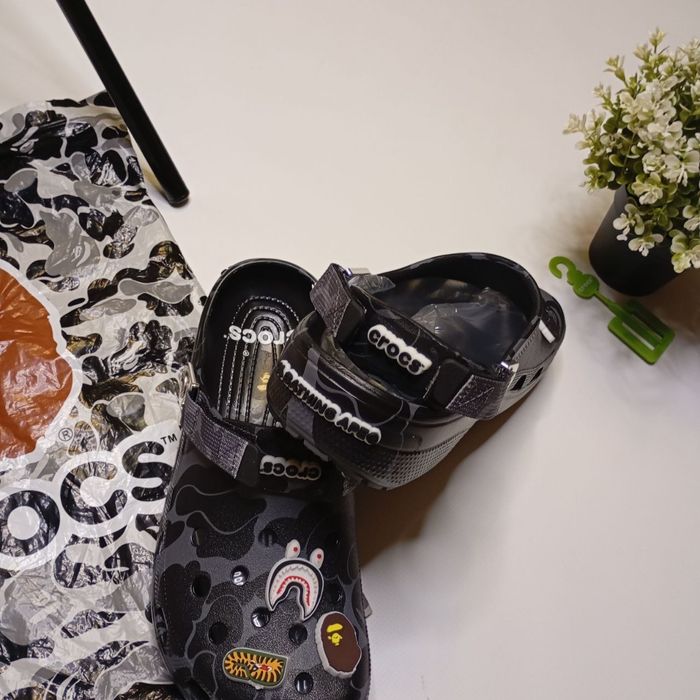 Крокси Bape × crocs | тапки бейп крокс