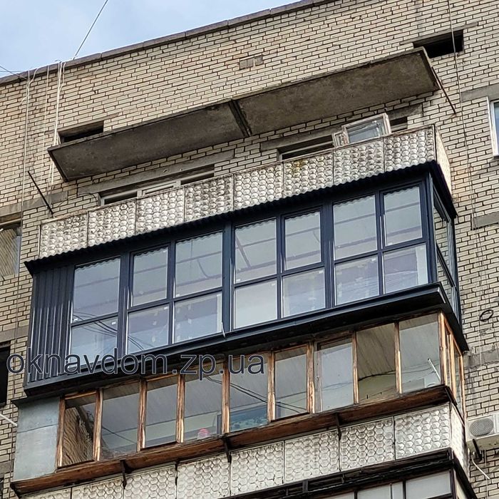 Балкон с разваркой. Балкон под ключ. Євідновлення. Внутенняя отделка