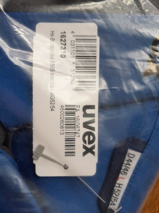 Ubranie typu szwedzkiego ogrodniczki i bluza Uvex 52/54