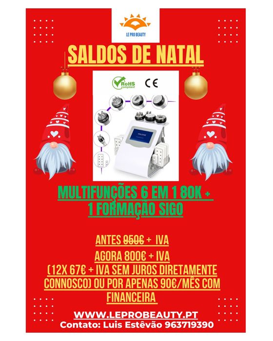 Multifunções 6 em 1 Cavitação 80k Radiofrequência Lipolaser