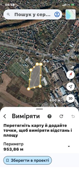 Продам земельну ділянку за заводом катіон земля осн 3.37га