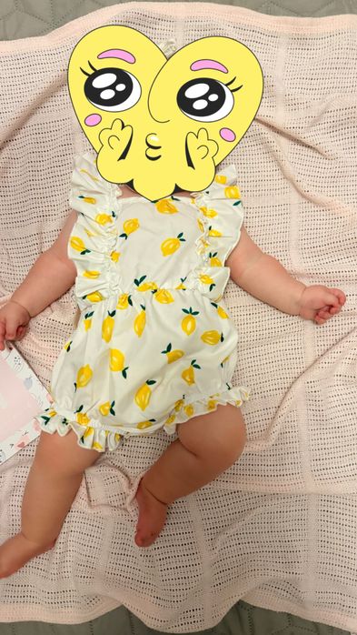 Боді дитяче з принтом лимон для фотосесії