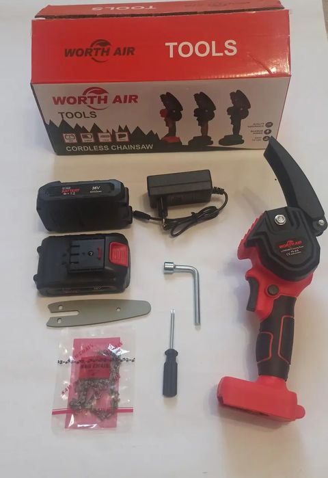Пила Аккумуляторная WorthAir Цепная 38В 6Ач Недорого Пилка Новая