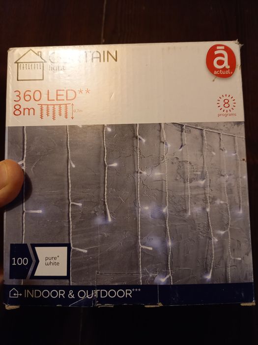 Kurtyna led 8m, 360 lampek
