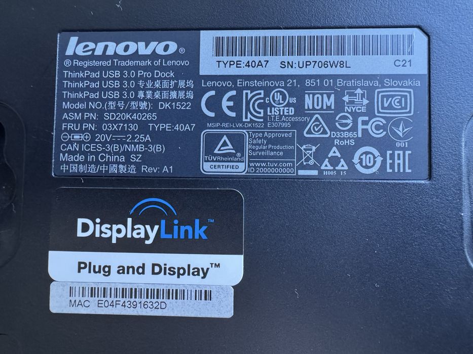 Lenovo replikator portow / stacja dokujaca