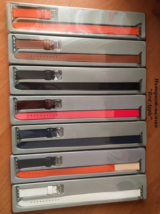 Кожаный Ремешок Apple Watch Double Tour Hermes для Apple Watch 40/42mm