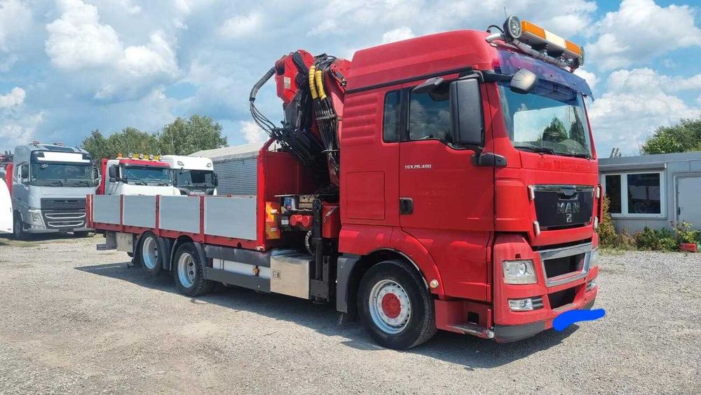 MAN TGX 28.480 HMF 4220+стріла FJ 900 26м кузов ще висувається на 1.5м