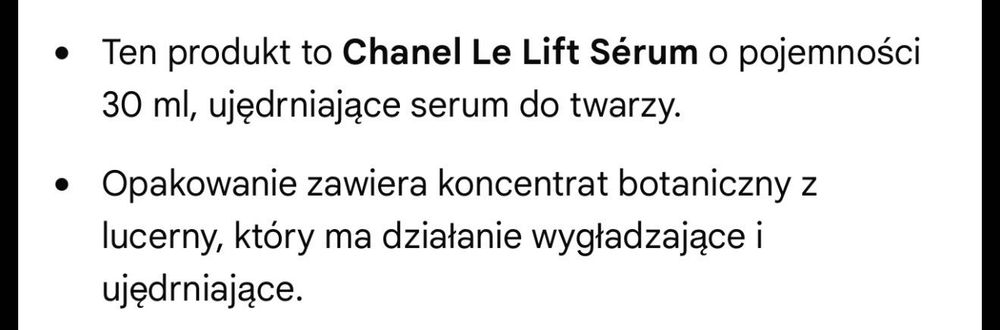 CHANEL serum ujędrniające do twarzy 30 ml nowe zafoliowane oryginalne