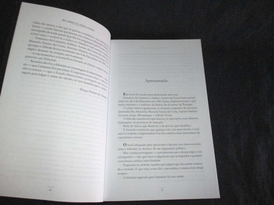 Livro O Crime de Camarate Ricardo Sá Fernandes