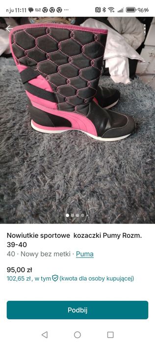 Eleganckie  kozaczki pumy