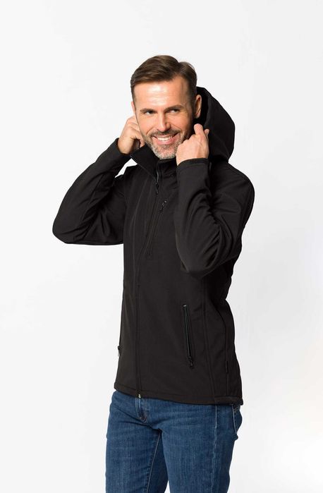 Męska kurtka softshell wind rorse czarna wodo/wiatroszczelna