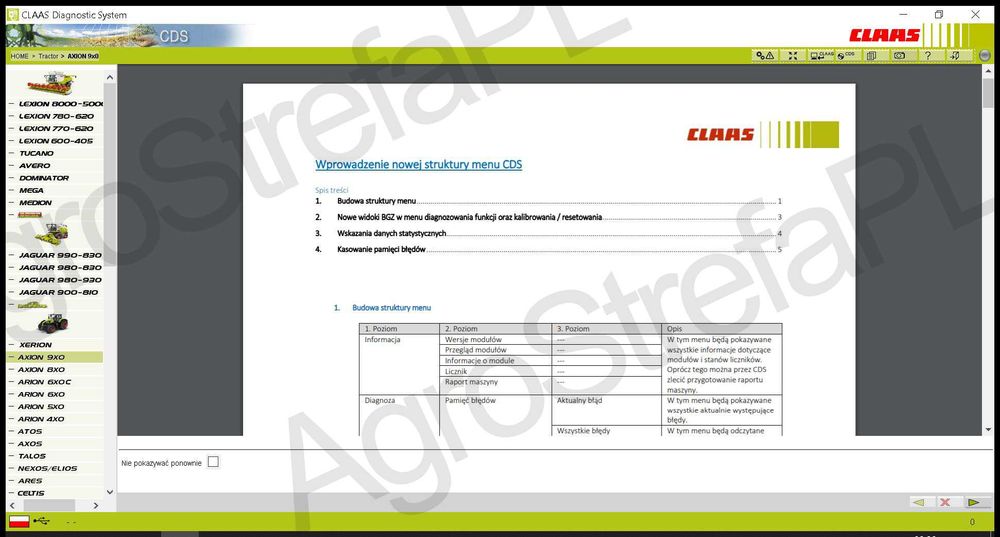 Najnowsze Oprogramowanie CLAAS CDS 7.5 Wersja 2021.05 Inżynieryjna