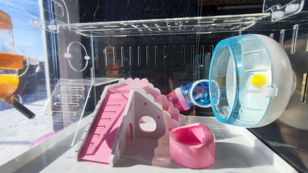 клітка для хомяка простора 3-поверхова акрилова