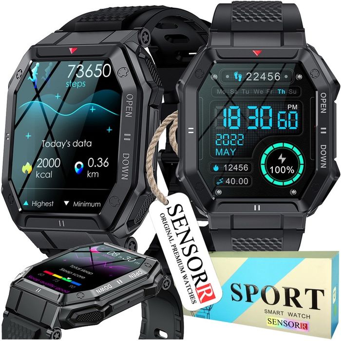 Mocny Wojskowy Zegarek Męski Smartwatch Rozmowy Sms Polskie Menu Orygi