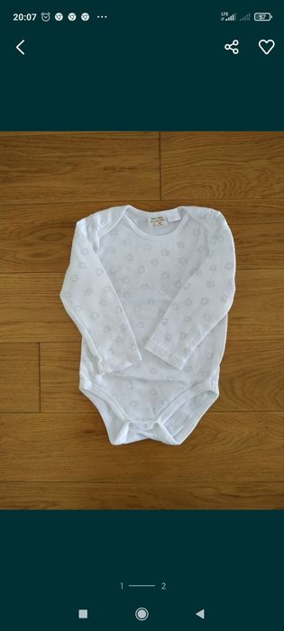 4 sztuki 92 ZARA białe body z długim rękawem puzzle