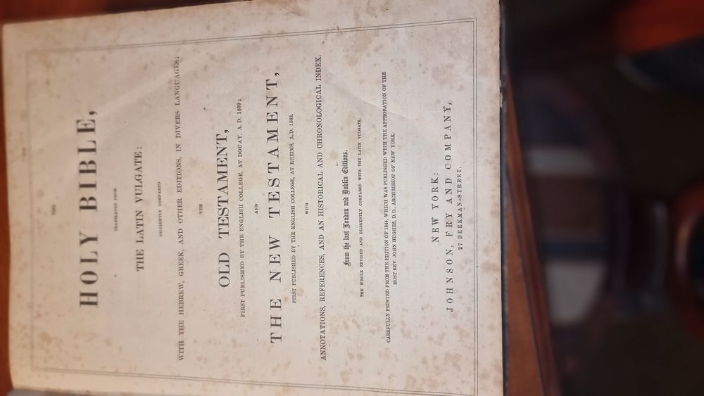 Bíblia Antiga Holy Bible Family Edition 1860 Johnson, Fry & Co.