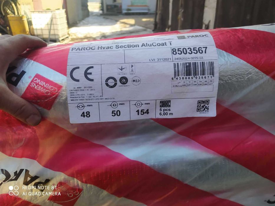 wełna Otulina wełniana na rury paroc DUŻE ROZMIARY.