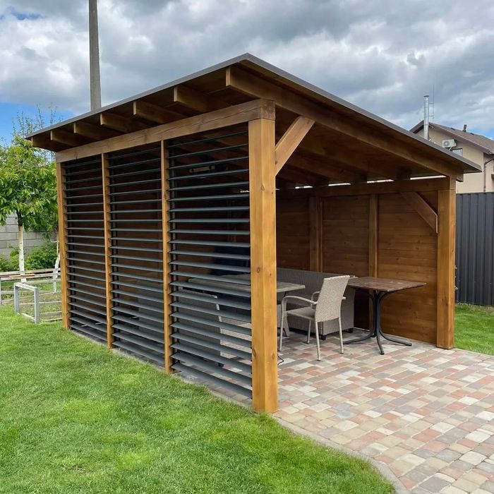 Садові жалюзі жалюзі київ бесідки київ тераси вироби з дерева навіси