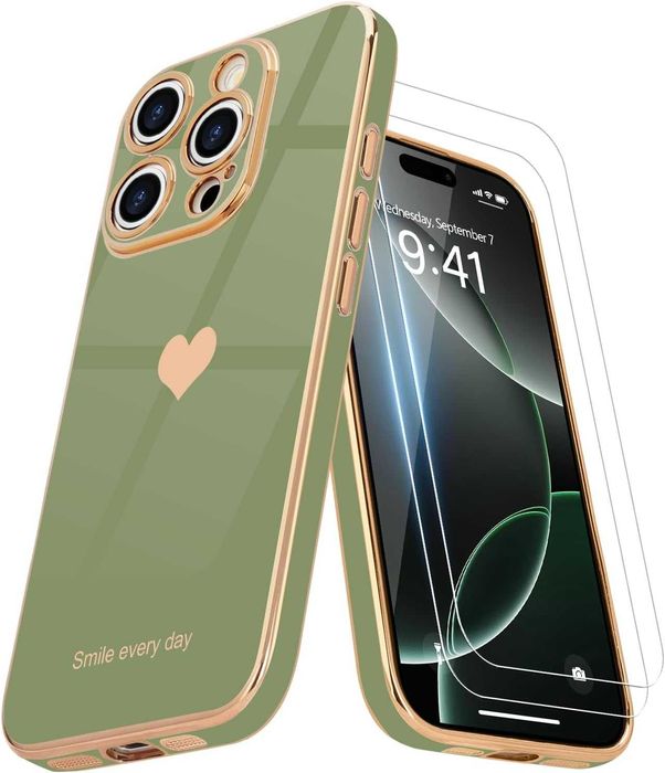 Etui plecki zielone do iPhone 16 Pro Max + 1 sztuka folii ochronnej