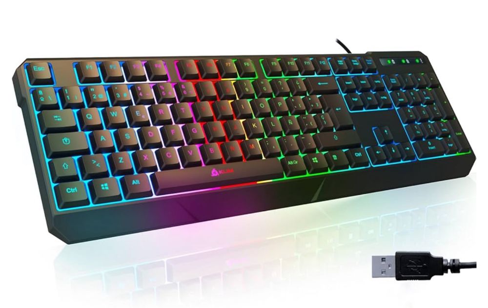 Klawiatura Gamingowa Ergonomiczna Przewodowa Podświetlana