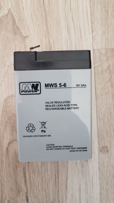 Akumulator do autka  MWS 5-6 6v 5Ah, MW Power