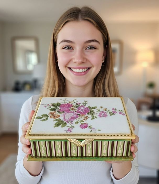 .Ніжна вінтажна шкатулка декупаж ручної роботи • ідеальний подарунок