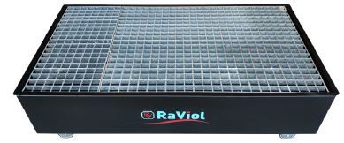 Base Tina retenção em aço p/ 2 bidões 200 lt. 1290x710x355 mm 220lts