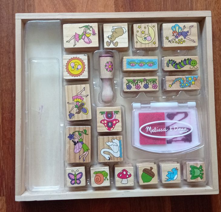 Zestaw drewnianych pieczątek Melissa and Doug 4+
