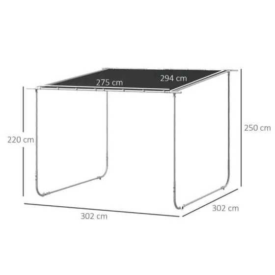 Nowa pergola / altana / osłona / 3x3m / szara / OUTSUNNY !A1402!