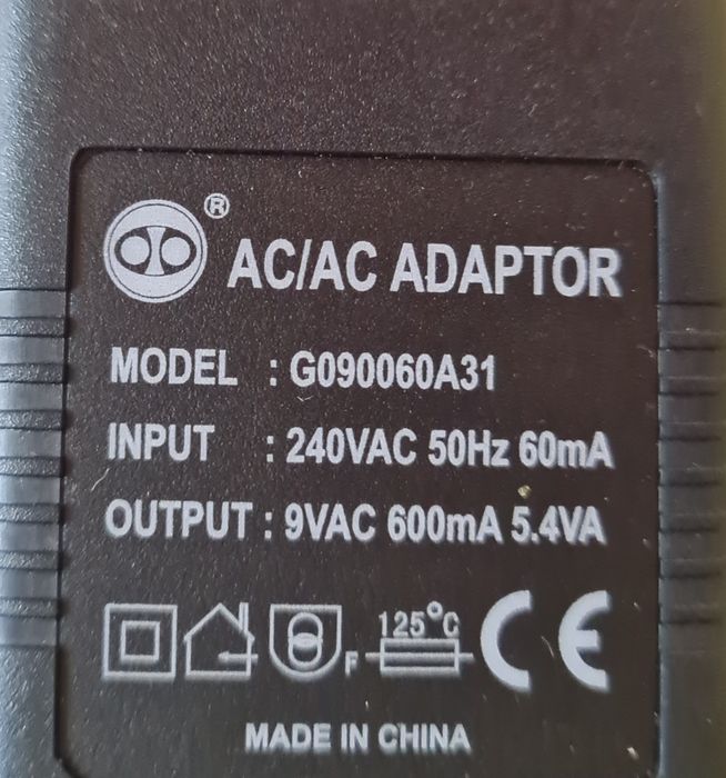 2 x zasilacz AC 9V 600ma waga efekt perkusja