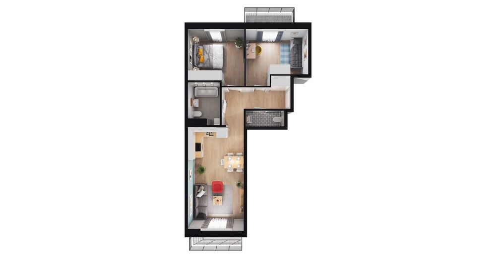 3-pokojowe mieszkanie 59m2 + balkon