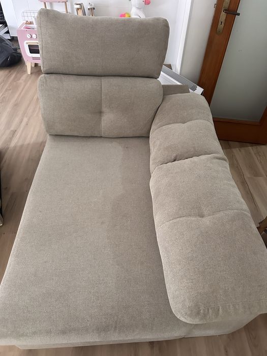 Sofá Chaise Long Bege – Excelente Estado