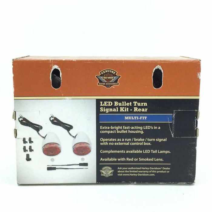 harley 2008-2017 led red bullet turn signal kit 67800056
