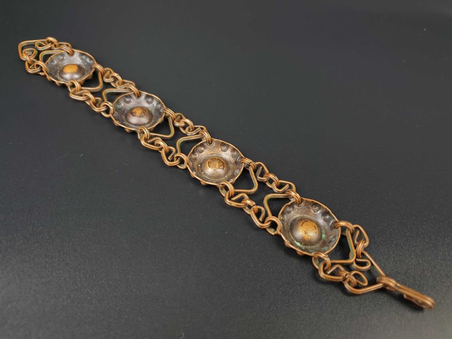 Stara Miedziana Bransoleta Vintage PRL Metaloplastyka