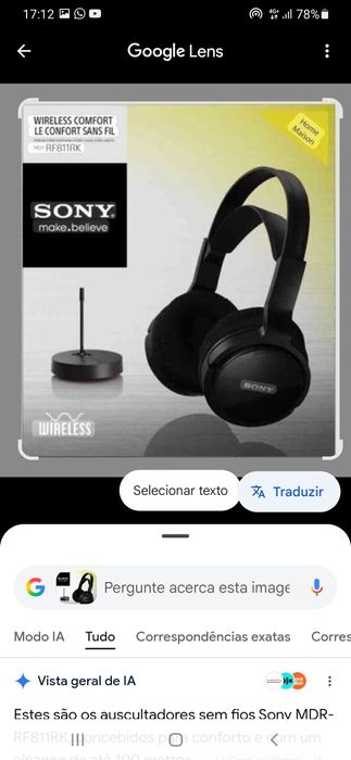 Fones sony MDR RF811RK