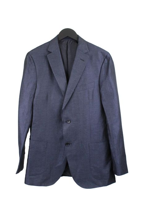 Kurtka męska Z Zegna rozmiar L (50R) Niebieska marynarka biznesowa MU1015