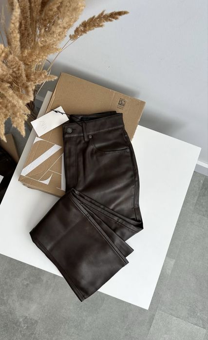 Шкіряні штани Zara, розмір XL