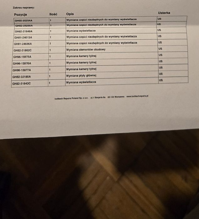 Telefon Samsung Z Fold 5 256 GB po wymianie z ubezpieczenia ofoliowany